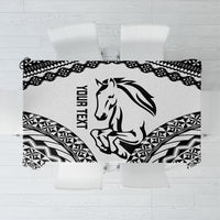 Nadroga Fiji 2026 Rugby Custom Tablecloth Stallion Fijian Tapa Pattern LT14 White - Polynesian Pride