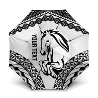 Nadroga Fiji 2026 Rugby Custom Umbrella Stallion Fijian Tapa Pattern LT14 One Size Folded 11.42 inch Opened Diameter 37.4 inch White - Polynesian Pride