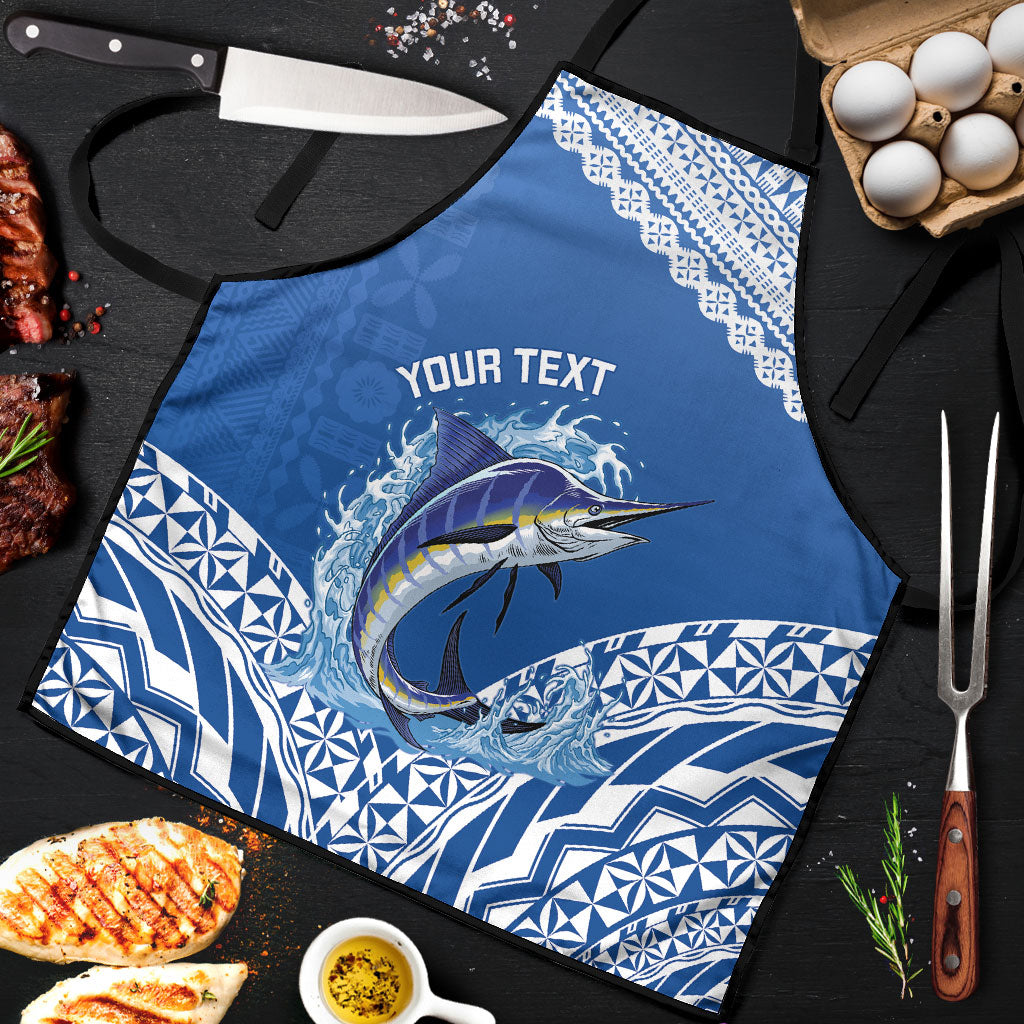Yasawa Fiji 2026 Rugby Custom Apron Marlin Fijian Tapa Pattern LT14 Blue - Polynesian Pride