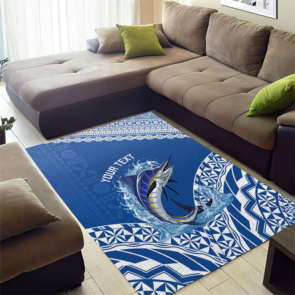 Yasawa Fiji 2026 Rugby Custom Area Rug Marlin Fijian Tapa Pattern LT14 - Polynesian Pride