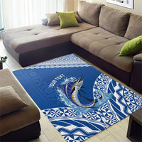 Yasawa Fiji 2026 Rugby Custom Area Rug Marlin Fijian Tapa Pattern LT14 - Polynesian Pride