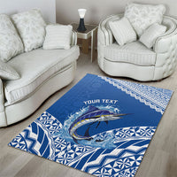 Yasawa Fiji 2026 Rugby Custom Area Rug Marlin Fijian Tapa Pattern LT14 - Polynesian Pride