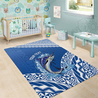 Yasawa Fiji 2026 Rugby Custom Area Rug Marlin Fijian Tapa Pattern LT14 - Polynesian Pride
