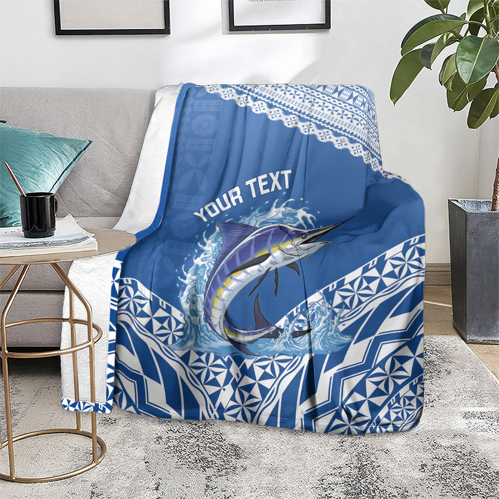 Yasawa Fiji 2026 Rugby Custom Blanket Marlin Fijian Tapa Pattern LT14 - Polynesian Pride