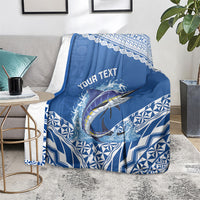 Yasawa Fiji 2026 Rugby Custom Blanket Marlin Fijian Tapa Pattern LT14 - Polynesian Pride