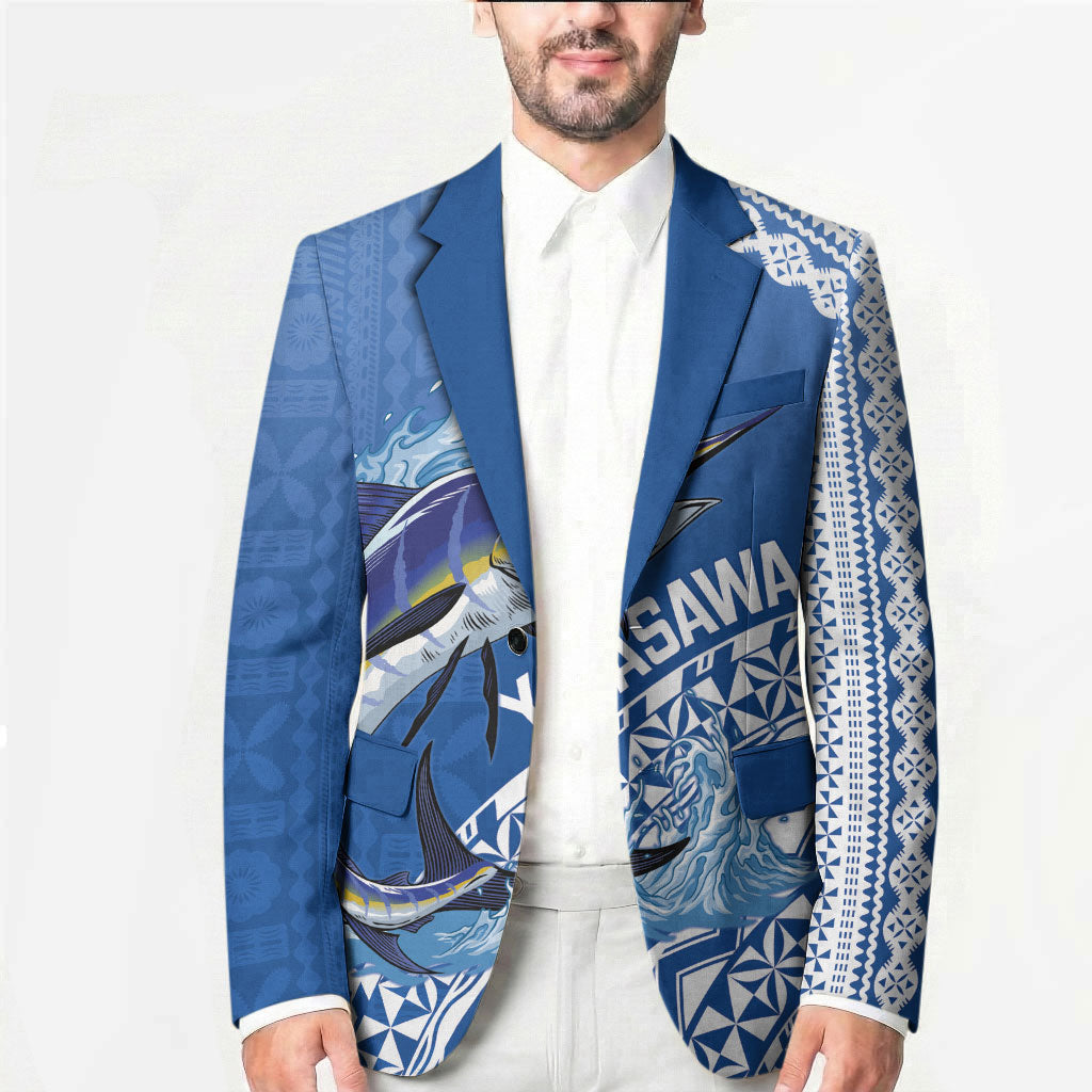 Yasawa Fiji 2026 Rugby Custom Blazer Marlin Fijian Tapa Pattern LT14 - Polynesian Pride