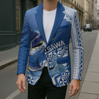 Yasawa Fiji 2026 Rugby Custom Blazer Marlin Fijian Tapa Pattern LT14 - Polynesian Pride