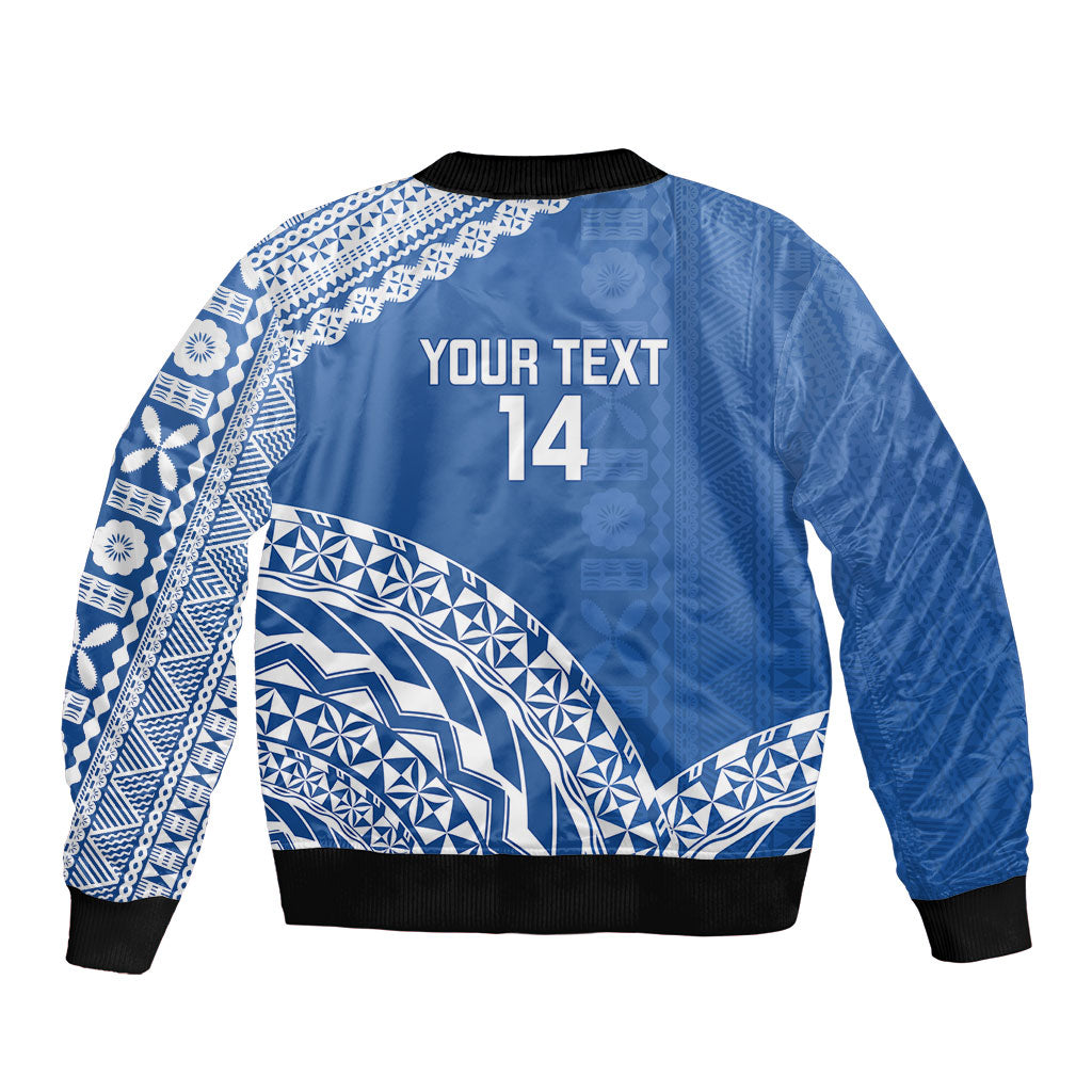 Yasawa Fiji 2026 Rugby Custom Bomber Jacket Marlin Fijian Tapa Pattern LT14 - Polynesian Pride