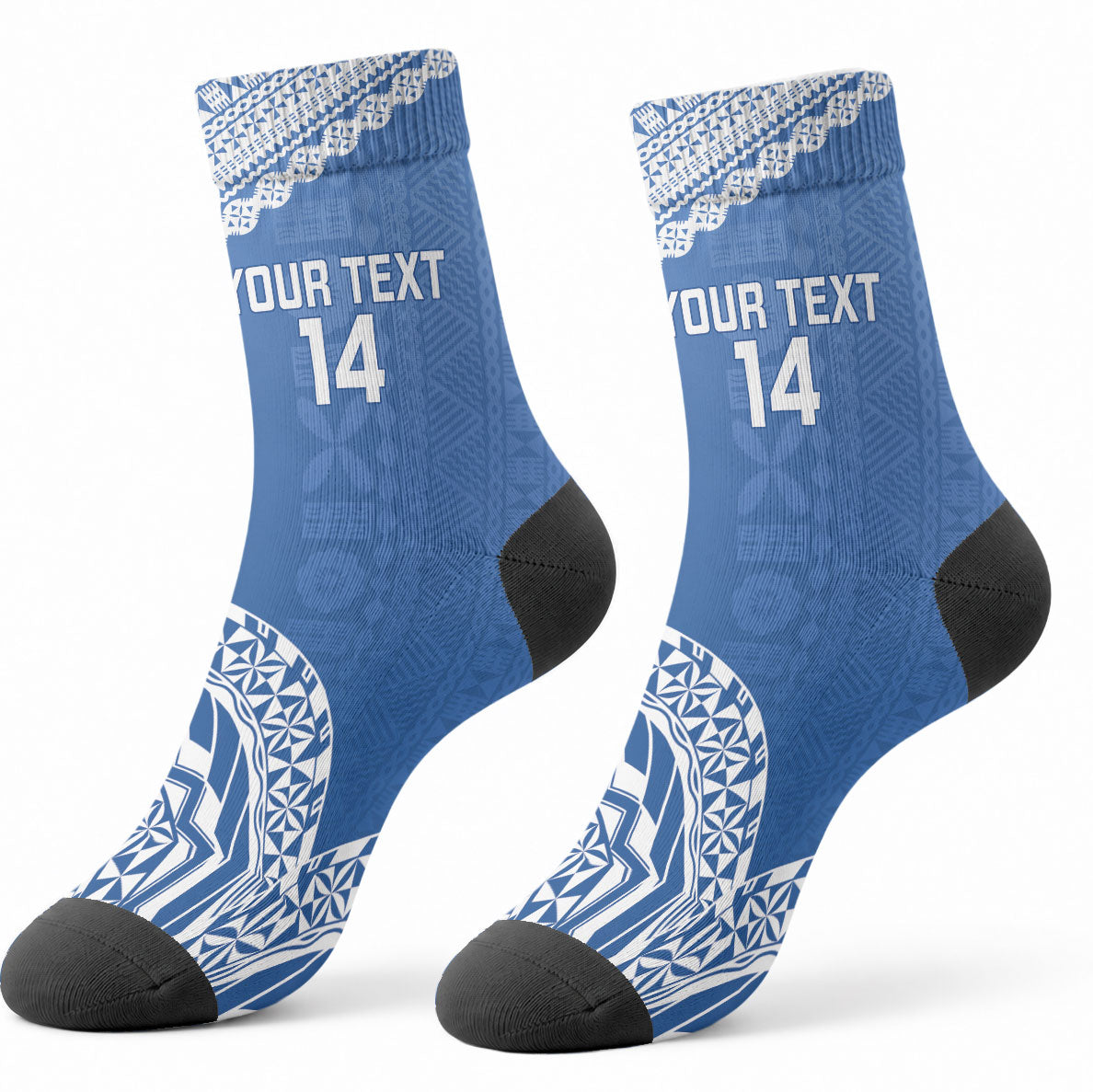 Yasawa Fiji 2026 Rugby Custom Crew Socks Marlin Fijian Tapa Pattern LT14 - Polynesian Pride