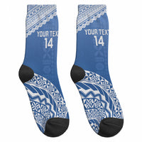 Yasawa Fiji 2026 Rugby Custom Crew Socks Marlin Fijian Tapa Pattern LT14 - Polynesian Pride