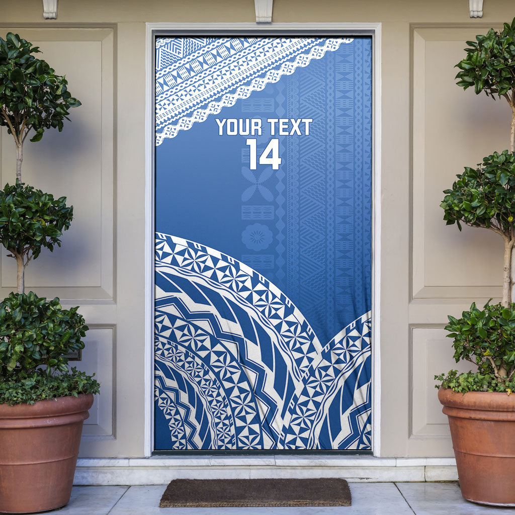 Yasawa Fiji 2026 Rugby Custom Door Cover Marlin Fijian Tapa Pattern LT14 Blue - Polynesian Pride