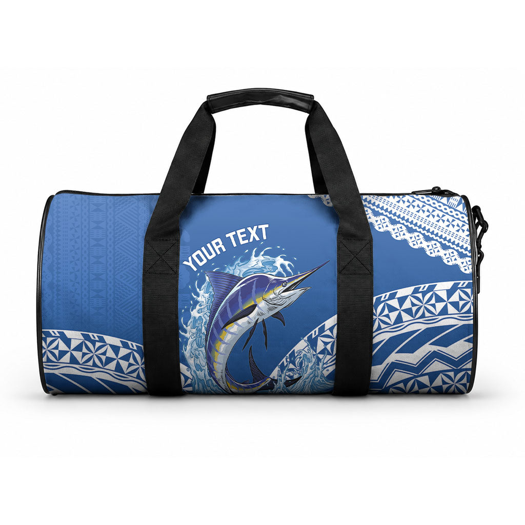 Yasawa Fiji 2026 Rugby Custom Duffle Bag Marlin Fijian Tapa Pattern LT14 One size Blue - Polynesian Pride