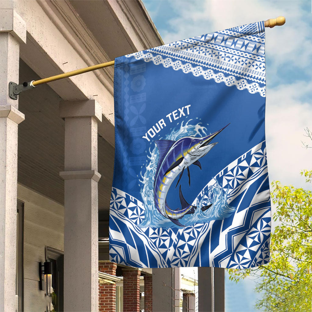 Yasawa Fiji 2026 Rugby Custom Garden Flag Marlin Fijian Tapa Pattern LT14 House Flag Blue - Polynesian Pride