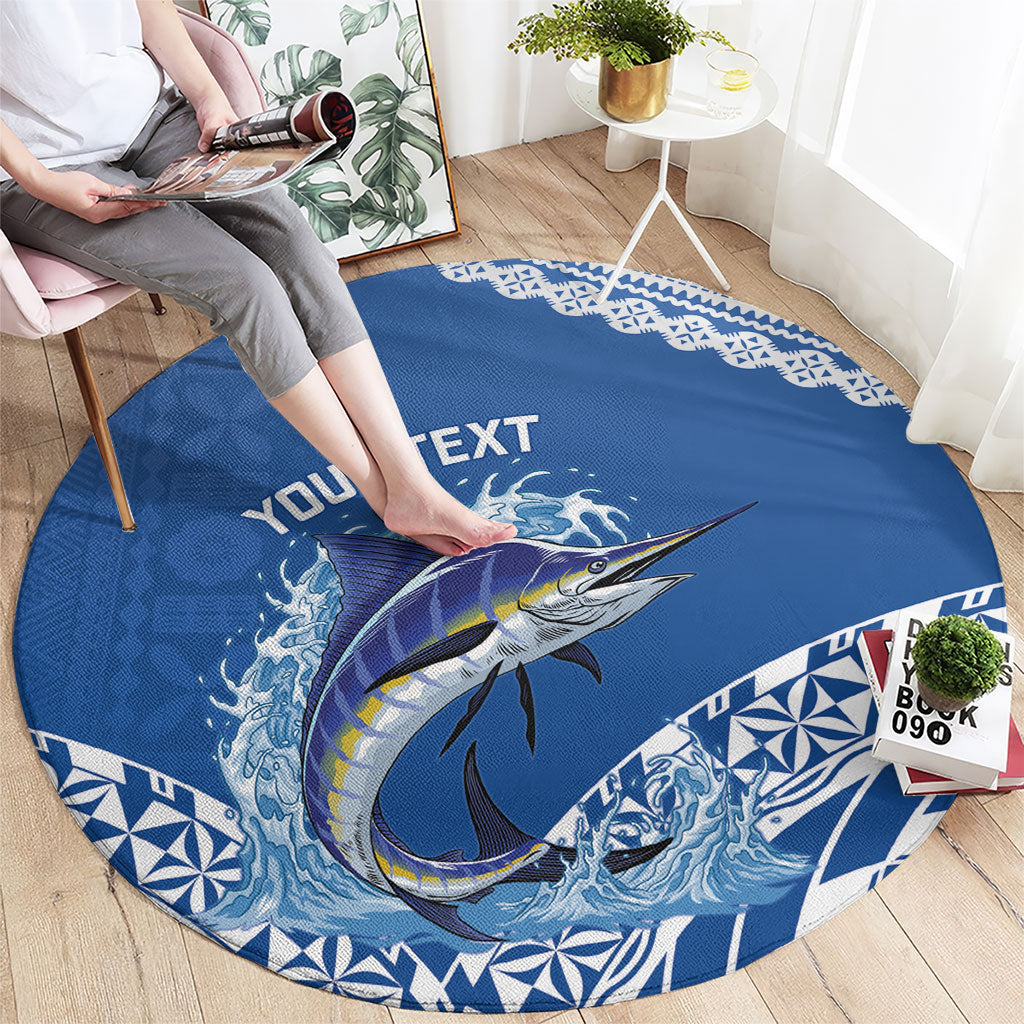 Yasawa Fiji 2026 Rugby Custom Round Carpet Marlin Fijian Tapa Pattern LT14 - Polynesian Pride