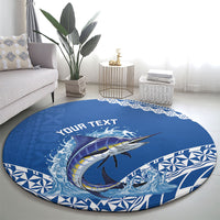 Yasawa Fiji 2026 Rugby Custom Round Carpet Marlin Fijian Tapa Pattern LT14 - Polynesian Pride