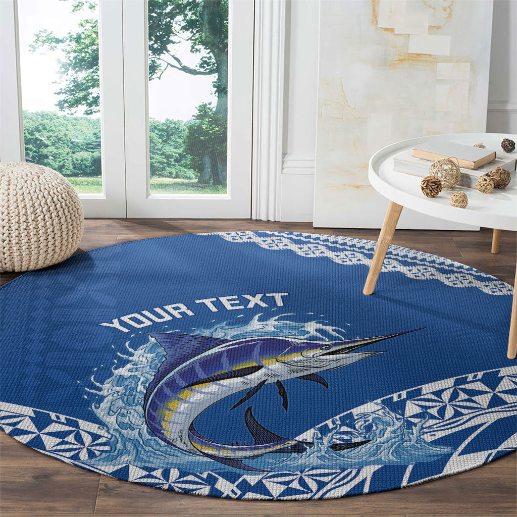 Yasawa Fiji 2026 Rugby Custom Round Carpet Marlin Fijian Tapa Pattern LT14 - Polynesian Pride