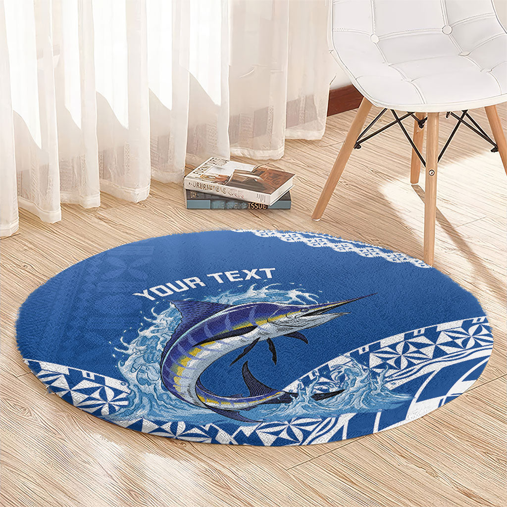 Yasawa Fiji 2026 Rugby Custom Round Carpet Marlin Fijian Tapa Pattern LT14 - Polynesian Pride