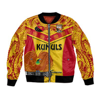 Custom Papua New Guinea Rugby Bomber Jacket 2023 Go Kumuls Pacific Dynamic Style LT14 Unisex Yellow - Polynesian Pride