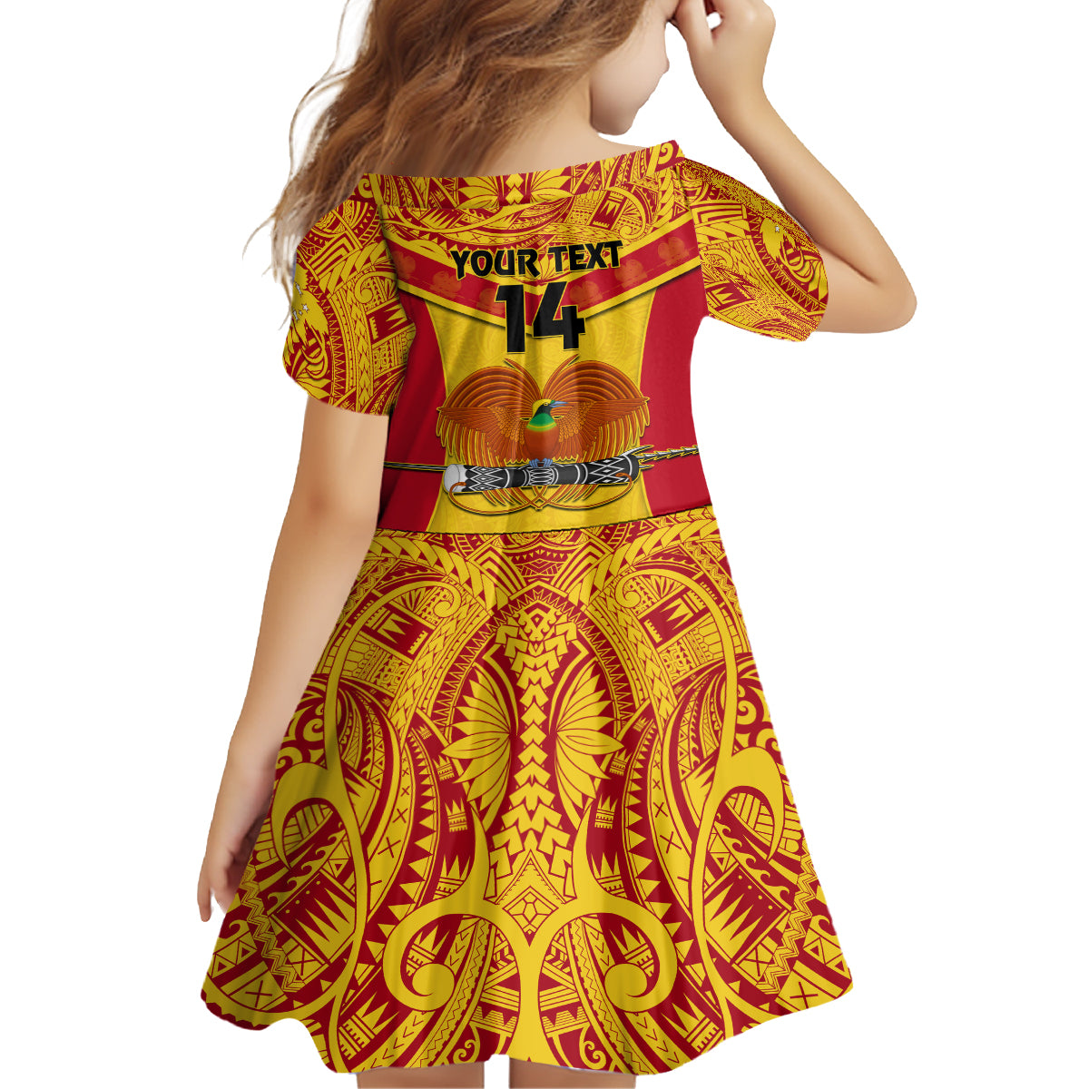 Custom Papua New Guinea Rugby Family Matching Off Shoulder Short Dress and Hawaiian Shirt 2023 Go Kumuls Pacific Dynamic Style LT14 - Polynesian Pride