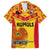 Custom Papua New Guinea Rugby Family Matching Off Shoulder Short Dress and Hawaiian Shirt 2023 Go Kumuls Pacific Dynamic Style LT14 Dad's Shirt - Short Sleeve Yellow - Polynesian Pride