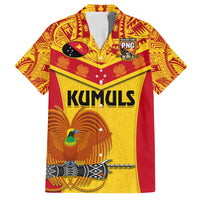 Custom Papua New Guinea Rugby Family Matching Tank Maxi Dress and Hawaiian Shirt 2023 Go Kumuls Pacific Dynamic Style LT14 Dad's Shirt - Short Sleeve Yellow - Polynesian Pride