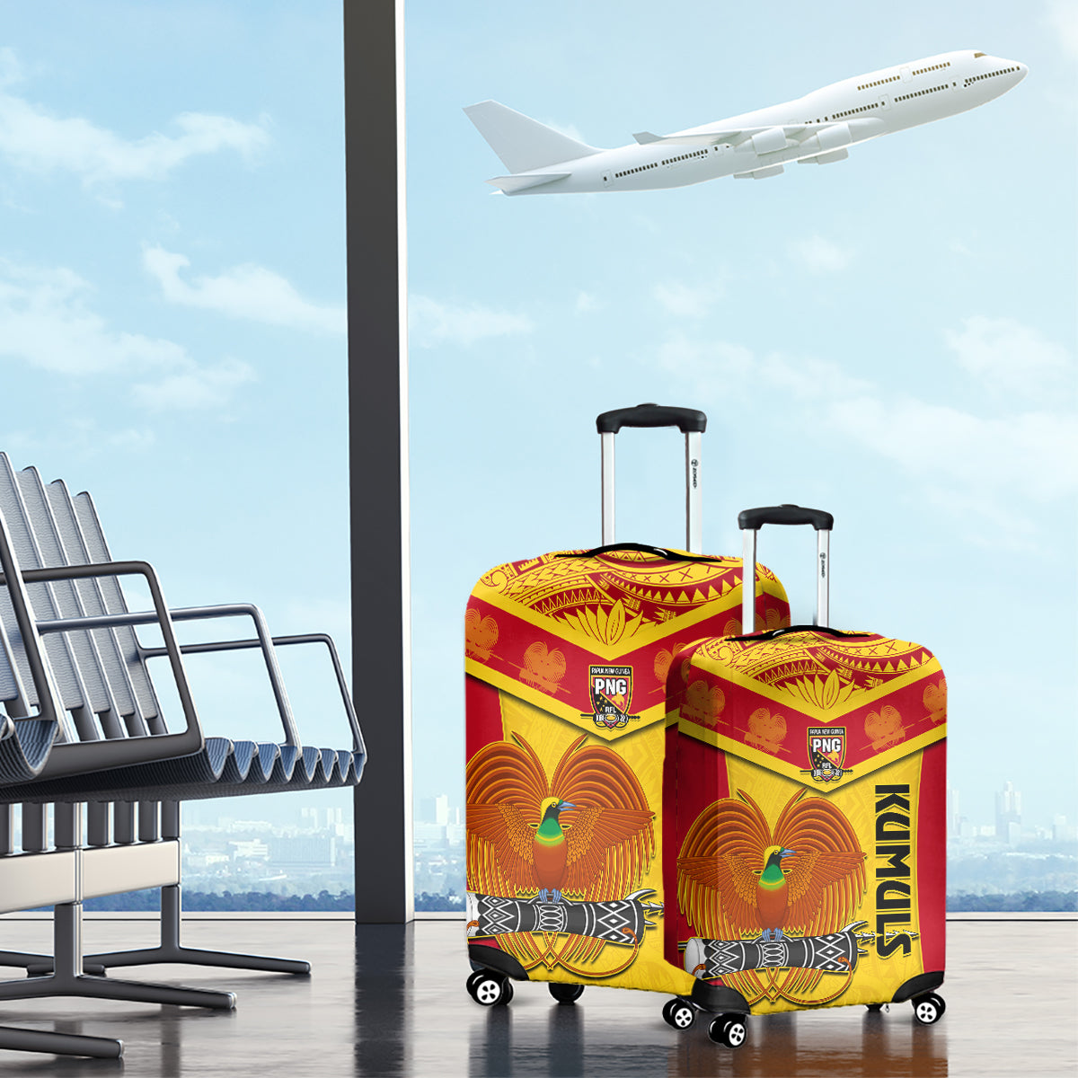 Papua New Guinea Rugby Luggage Cover 2023 Go Kumuls Pacific Dynamic Style LT14 - Polynesian Pride