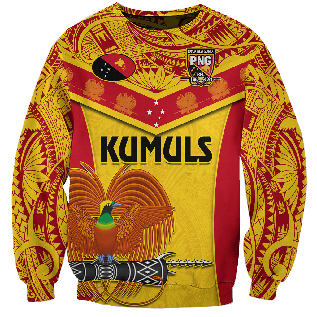 Custom Papua New Guinea Rugby Sweatshirt 2023 Go Kumuls Pacific Dynamic Style LT14 Unisex Yellow - Polynesian Pride