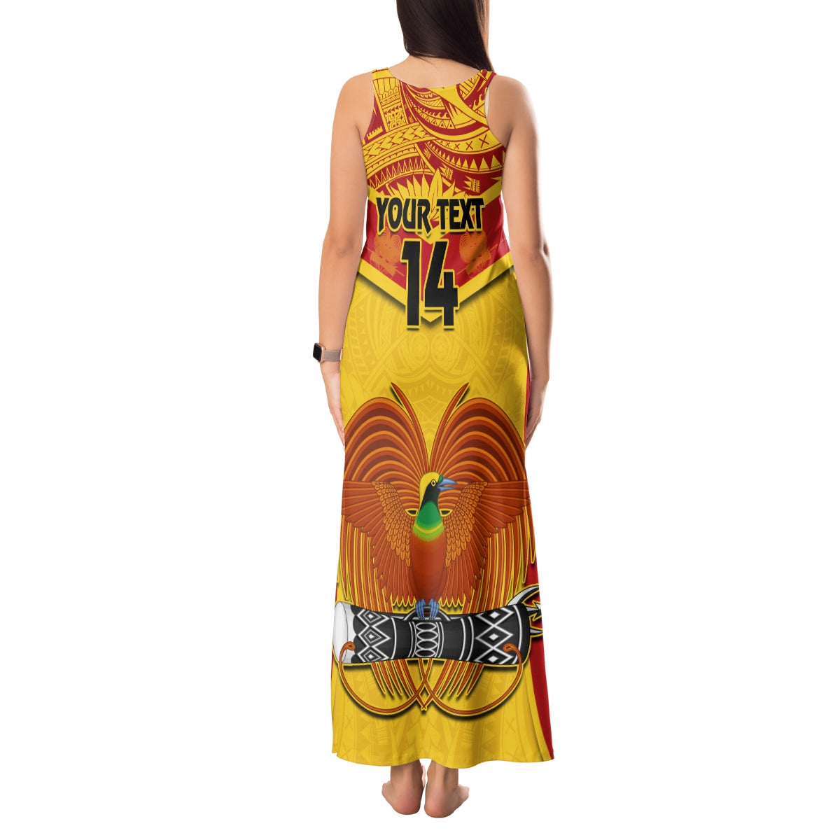 Custom Papua New Guinea Rugby Tank Maxi Dress 2023 Go Kumuls Pacific Dynamic Style LT14 - Polynesian Pride