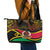 Vanuatu Unity Day Leather Tote Bag 29 November Coat Of Arms With Flag Style LT14 - Polynesian Pride