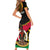 Personalised Vanuatu Unity Day Short Sleeve Bodycon Dress 29 November Coat Of Arms With Flag Style LT14 - Polynesian Pride