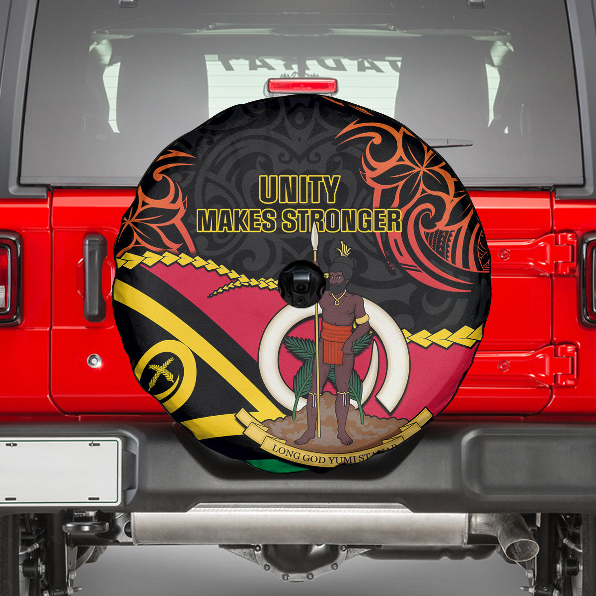 Vanuatu Unity Day Spare Tire Cover 29 November Coat Of Arms With Flag Style LT14 - Polynesian Pride