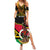 Personalised Vanuatu Unity Day Summer Maxi Dress 29 November Coat Of Arms With Flag Style LT14 Women Black - Polynesian Pride