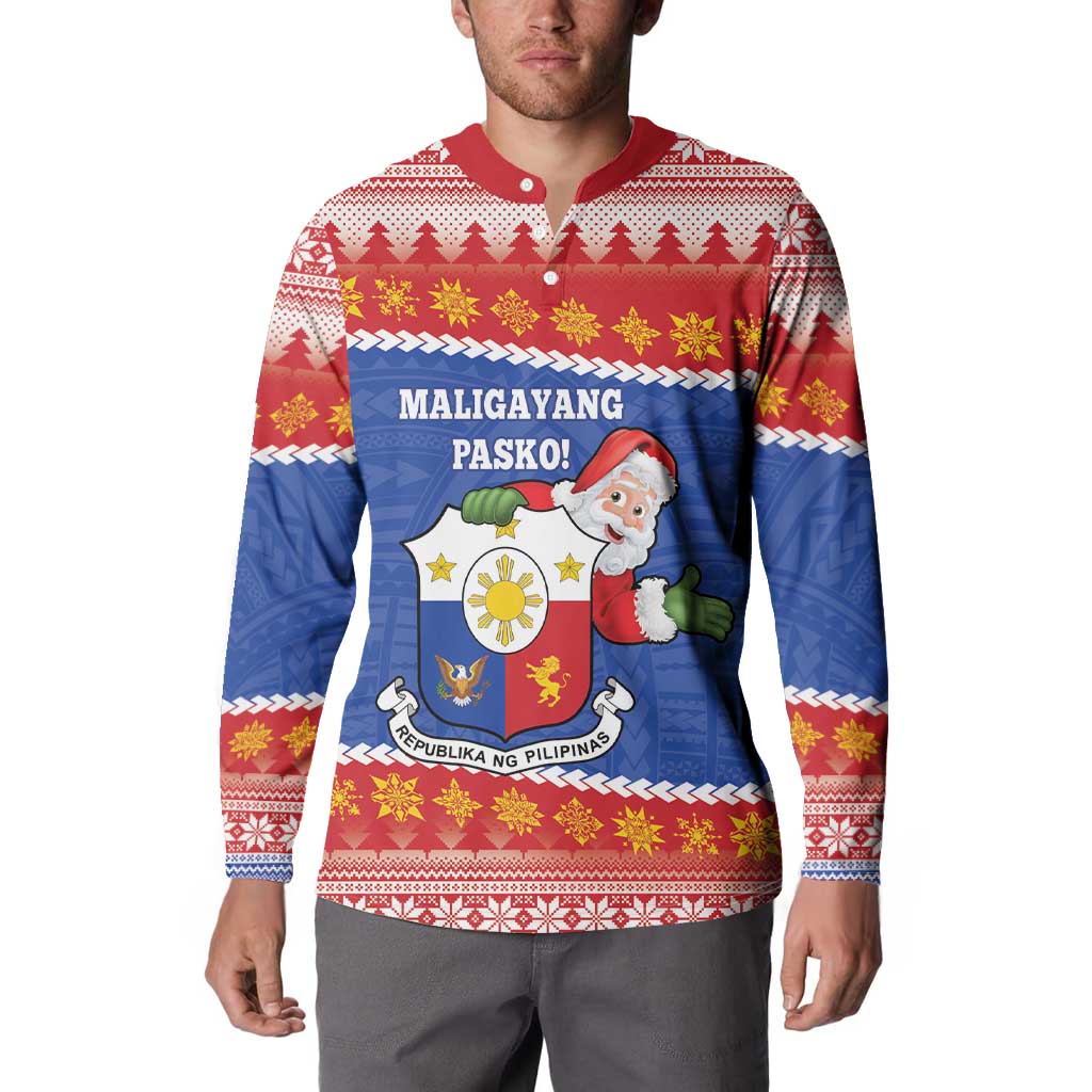 Personalized The Philippines Christmas Button Sweatshirt Pilipinas Parol - Maligayang Pasko!