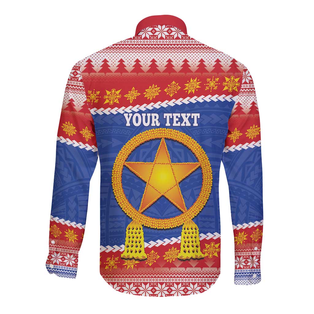 Personalized The Philippines Christmas Long Sleeve Button Shirt Pilipinas Parol - Maligayang Pasko!