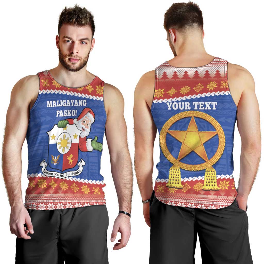Personalized The Philippines Christmas Men Tank Top Pilipinas Parol - Maligayang Pasko!