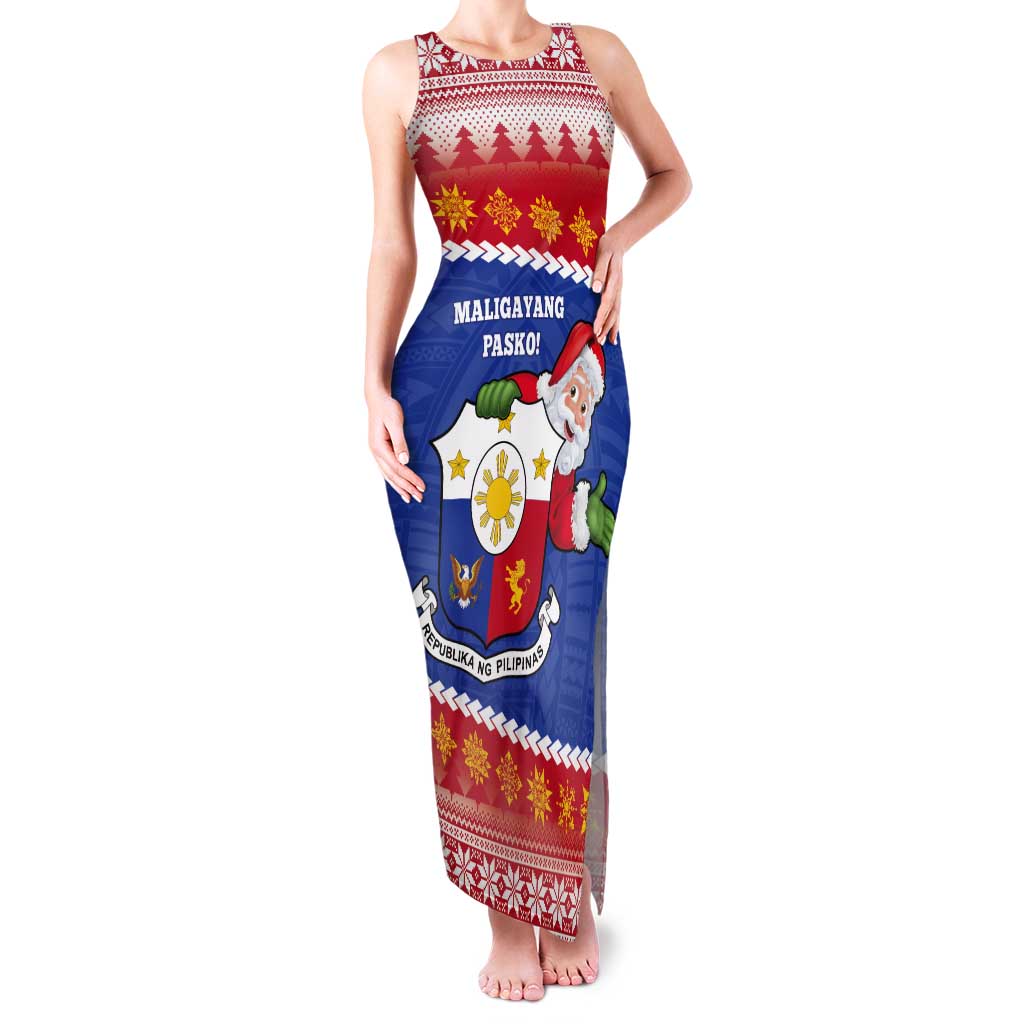 Personalized The Philippines Christmas Tank Maxi Dress Pilipinas Parol - Maligayang Pasko!