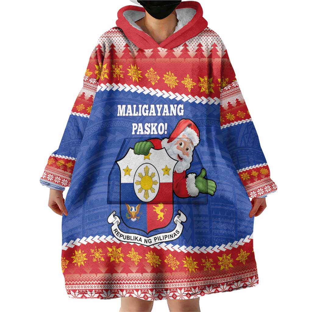 Personalized The Philippines Christmas Wearable Blanket Hoodie Pilipinas Parol - Maligayang Pasko!