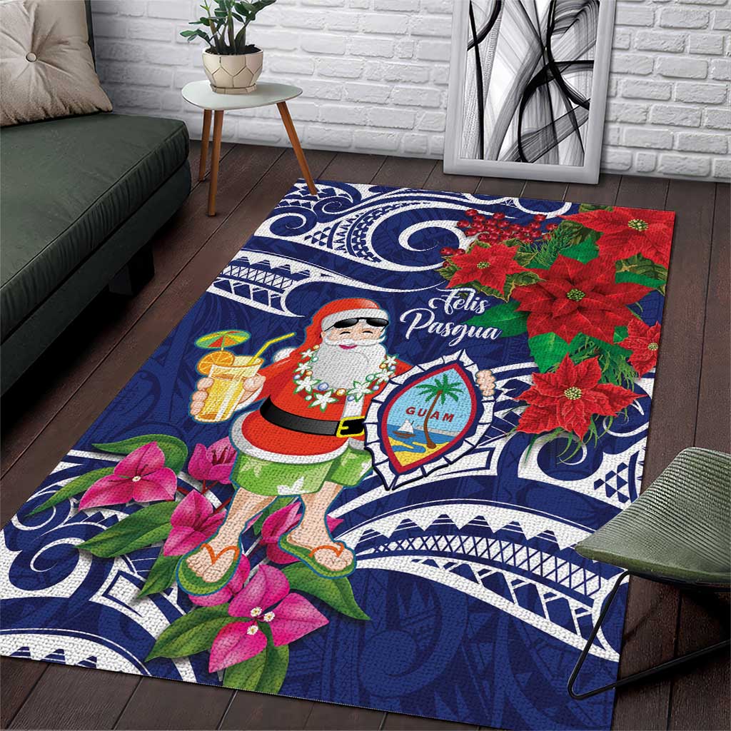 Guam Christmas Area Rug Poinsettia With Bougainvillea - Felis Pasgua!