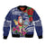 Guam Christmas Bomber Jacket Poinsettia With Bougainvillea - Felis Pasgua!