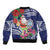 Guam Christmas Bomber Jacket Poinsettia With Bougainvillea - Felis Pasgua!