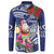 Guam Christmas Button Sweatshirt Poinsettia With Bougainvillea - Felis Pasgua!