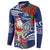 Guam Christmas Button Sweatshirt Poinsettia With Bougainvillea - Felis Pasgua!