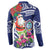 Guam Christmas Button Sweatshirt Poinsettia With Bougainvillea - Felis Pasgua!