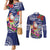 Guam Christmas Couples Matching Mermaid Dress and Long Sleeve Button Shirt Poinsettia With Bougainvillea - Felis Pasgua!