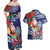 Guam Christmas Couples Matching Off Shoulder Maxi Dress and Hawaiian Shirt Poinsettia With Bougainvillea - Felis Pasgua!