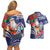 Guam Christmas Couples Matching Off Shoulder Short Dress and Hawaiian Shirt Poinsettia With Bougainvillea - Felis Pasgua!