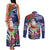 Guam Christmas Couples Matching Tank Maxi Dress and Long Sleeve Button Shirt Poinsettia With Bougainvillea - Felis Pasgua!