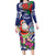 Guam Christmas Family Matching Long Sleeve Bodycon Dress and Hawaiian Shirt Poinsettia With Bougainvillea - Felis Pasgua!