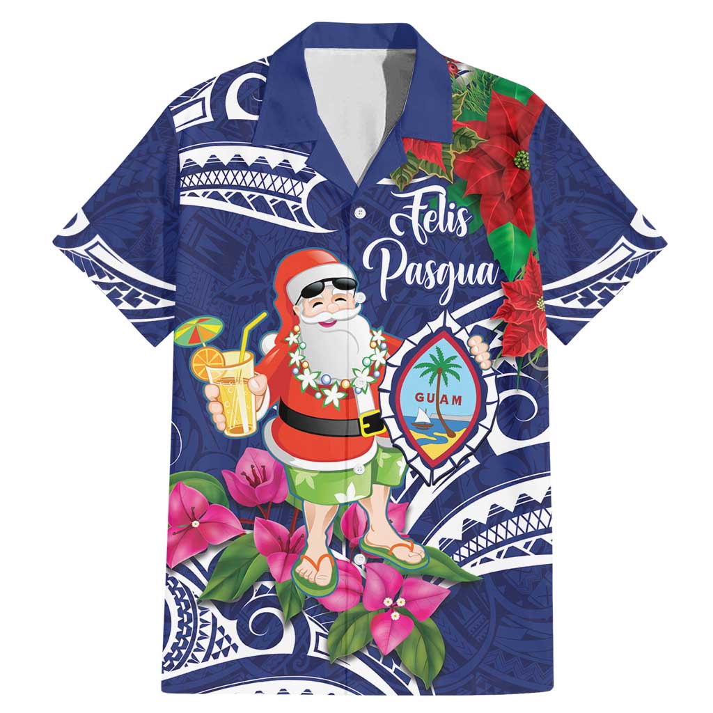 Guam Christmas Family Matching Mermaid Dress and Hawaiian Shirt Poinsettia With Bougainvillea - Felis Pasgua!