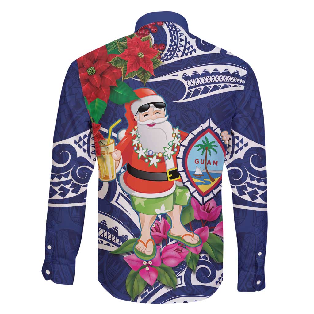 Guam Christmas Family Matching Short Sleeve Bodycon Dress and Hawaiian Shirt Poinsettia With Bougainvillea - Felis Pasgua! LT14 - Polynesian Pride